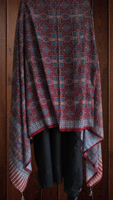 Rayon Unstitched Kurta with Applique & Kantha Work and Muslin Dupatta